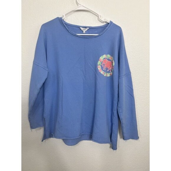 Crown & Ivy Periwinkle Elephant Sweater Size Large - Picture 2 of 8